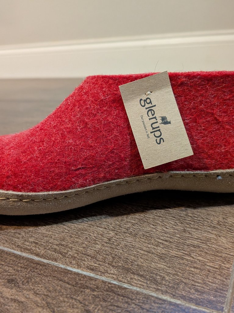 Womens Glerups Slippers - Red Woold With Leather Sole - Size Eu 36 (Us 6) — image 4 of 8